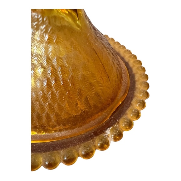 Vintage Indiana Glass Amber Hen on Nest Antique Lidded Dish 7” Collectible - Picture 10 of 12